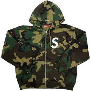 SUPREME シュプリーム 25FW S Logo Zip Up Hooded Sweatshirt Woodland Camo ジップパーカー 緑 Size 【XL】 【新古品・未使用品】 20830010