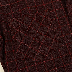 At Last ＆ Co アットラスト/BUTCHER PRODUCTS ブッチャープロダクツ WOOL FLANNEL SH CHECK MAROON 長袖シャツ バーガンディー Size 【14】 【中古品-非常に良い】 20830034