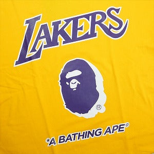 A BATHING APE ア ベイシング エイプ ×MITCHELL & NESS NBA 25AW LOS ANGELES LAKERS TEE YELLOW Tシャツ 黄 Size 【XL】 【新古品・未使用品】 20830212