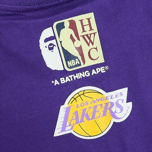 A BATHING APE ア ベイシング エイプ ×MITCHELL & NESS NBA 25AW LOS ANGELES LAKERS TEE PURPLE Tシャツ 紫 Size 【XL】 【新古品・未使用品】 20830213