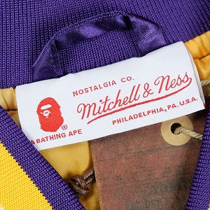 A BATHING APE ア ベイシング エイプ ×MITCHELL & NESS NBA 25AW LOS ANGELES LAKERS SATIN JACKET PURPLE ジャケット 紫 Size 【L】 【新古品・未使用品】 20830214