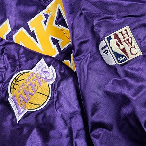 A BATHING APE ア ベイシング エイプ ×MITCHELL & NESS NBA 25AW LOS ANGELES LAKERS SATIN JACKET PURPLE ジャケット 紫 Size 【L】 【新古品・未使用品】 20830214