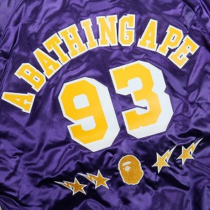 A BATHING APE ア ベイシング エイプ ×MITCHELL & NESS NBA 25AW LOS ANGELES LAKERS SATIN JACKET PURPLE ジャケット 紫 Size 【L】 【新古品・未使用品】 20830214