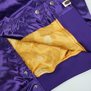 A BATHING APE ア ベイシング エイプ ×MITCHELL & NESS NBA 25AW LOS ANGELES LAKERS SATIN JACKET PURPLE ジャケット 紫 Size 【L】 【新古品・未使用品】 20830214