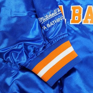 A BATHING APE ア ベイシング エイプ ×MITCHELL & NESS NBA 25AW NEW YORK KNICKS SATIN JACKET BLUE ジャケット 青 Size 【L】 【新古品・未使用品】 20830215