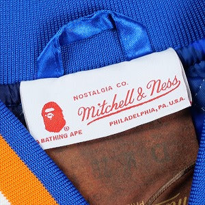 A BATHING APE ア ベイシング エイプ ×MITCHELL & NESS NBA 25AW NEW YORK KNICKS SATIN JACKET BLUE ジャケット 青 Size 【L】 【新古品・未使用品】 20830215