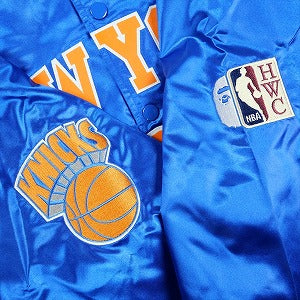 A BATHING APE ア ベイシング エイプ ×MITCHELL & NESS NBA 25AW NEW YORK KNICKS SATIN JACKET BLUE ジャケット 青 Size 【L】 【新古品・未使用品】 20830215