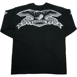 SUPREME シュプリーム ×ANTI HERO 25FW Eagle L/S Tee Black ロンT 黒