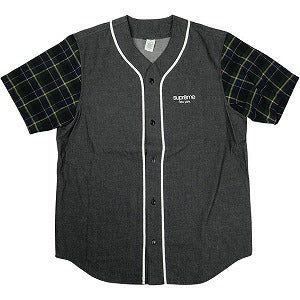 SUPREME シュプリーム 14SS Denim Flannel Baseball Shirt Black 半袖ベースボールシャツ 黒 Size 【M】 【中古品-非常に良い】 20830624