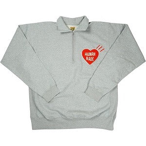 HUMAN MADE ヒューマンメイド HALF ZIP SWEATSHIRT GRAY ハーフジップスウェット 灰 Size 【L】 【中古品-良い】 20830704