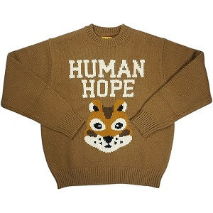 HUMAN MADE ヒューマンメイド ×j-hope 25AW HUMAN HOPE LOW GAUGE KNIT BROWN XX30CS003 ニットセーター 茶 Size 【M】 【新古品・未使用品】 20830905