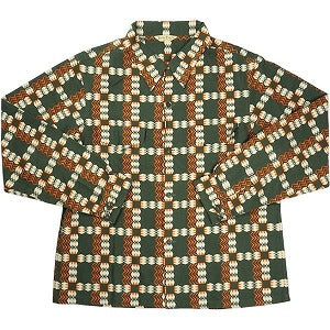 At Last ＆ Co アットラスト/BUTCHER PRODUCTS ブッチャープロダクツ FLANNEL SHIRT PRINTED GREEN 長袖シャツ 緑 Size 【15.5】 【中古品-良い】 20830959