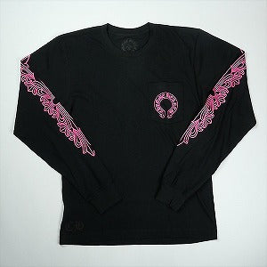 CHROME HEARTS クロム・ハーツ HORSESHOE L/S TEE BLACK/PINK ロンT 黒 Size 【L】 【新古品・未使用品】 20831074