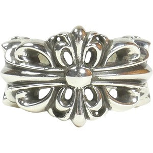 CHROME HEARTS クロム・ハーツ DBL FLORAL CROSS OPEN RING SILVER リング 銀 Size 【14号】 【新古品・未使用品】 20831230