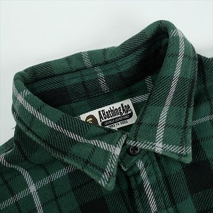 A BATHING APE ア ベイシング エイプ SHARK FLANNEL CHECK SHIRT フランネル長袖シャツ 緑 Size 【L】 【中古品-非常に良い】 20831342