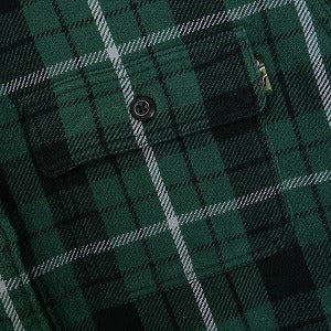 A BATHING APE ア ベイシング エイプ SHARK FLANNEL CHECK SHIRT フランネル長袖シャツ 緑 Size 【L】 【中古品-非常に良い】 20831342