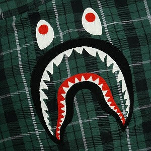 A BATHING APE ア ベイシング エイプ SHARK FLANNEL CHECK SHIRT フランネル長袖シャツ 緑 Size 【L】 【中古品-非常に良い】 20831342
