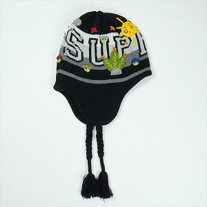 SUPREME シュプリーム 25FW Felt Applique Earflap Beanie Black ビーニー 黒 Size 【フリー】 【新古品・未使用品】 20831460