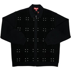 SUPREME シュプリーム 25FW Studded Suede Zip Up Cardigan Black