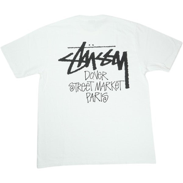 STUSSY ステューシー ×DOVER STREET MARKET STOCK DSM PARIS WHITE TEE