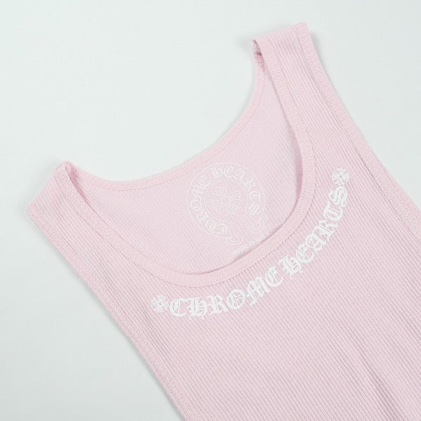 CHROME HEARTS クロム・ハーツ LOVE YOU RIB TANKTOP PINK タンク