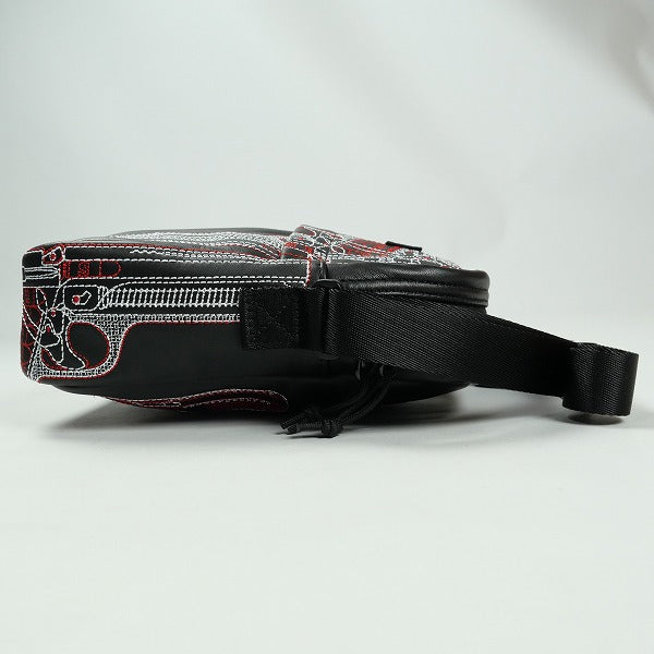SUPREME シュプリーム 26SS Guns Embroidered Leather Shoulder Bag