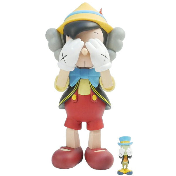 KAWS カウズ ×MEDICOM TOY Pinocchio & Jiminy Cricket フィギュア 赤 Size【フリー】 【中古品-ほぼ新品】【中古】