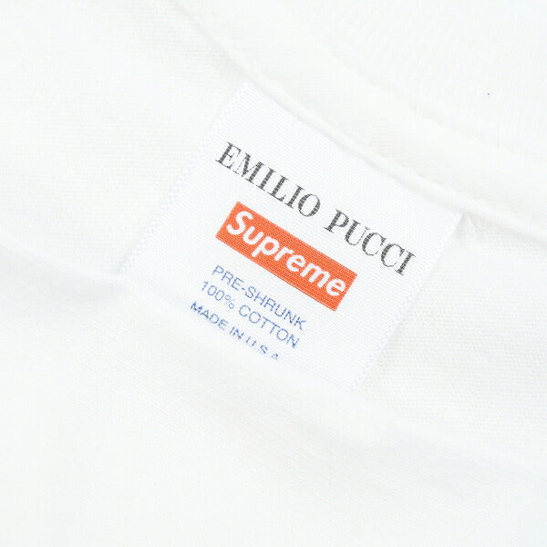 SUPREME シュプリーム ×Emilio Pucci エミリオ プッチ 21SS Box Logo Tee White/Pink Tシャツ 白 Size【L】 【新古品・未使用品】