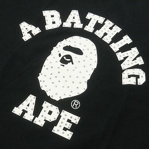 Size【M】 A BATHING APE ア ベイシング エイプ ラインストーンカレッジロゴＴシャツ 黒 【中古品-非常に良い】 20714000