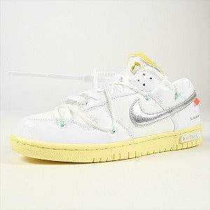 OFF WHITE オフホワイト ×NIKE DUNK LOW 1 OF 50 "1" WHITE/METALLIC SILVER-BUTTER DM1602-127 スニーカー 白 Size 【27.5cm】 【新古品・未使用品】 20747822