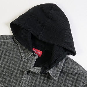 Houndstooth Flannel Hooded Shirt
