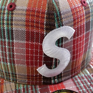 SUPREME シュプリーム 23SS Metallic Plaid S Logo New Era Cap キャップ 赤 Size 【7　3/8(M)】 【新古品・未使用品】 20764803