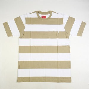 SUPREME シュプリーム 12SS Striped Pocket Tee White/Beige Tシャツ 白 Size 【M】 【中古品-非常に良い】 20775151