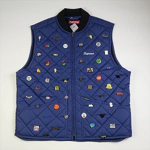 SUPREME シュプリーム 23AW Pins Quilted Work Vest Navy ベスト 紺 Size 【L】 【新古品・未使用品】 20776660
