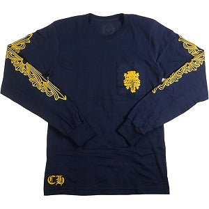 CHROME HEARTS クロム・ハーツ V89 DAGGER L/S Tee NAVY/YELLOW ロンT