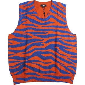 STUSSY ステューシー 22AW Tiger Printed Sweater Vest Red ニットベスト 赤 Size 【L】 【新古品・未使用品】 20782016