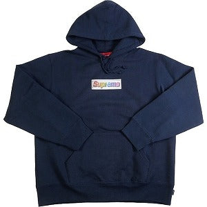 ファッションSupreme hoodie navy size S - トップス