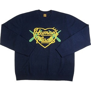 HUMAN MADE ヒューマンメイド ×KAWS 23AW KAWS MADE KNIT SWEATER Navy XX26CS004 ハートセーター 紺 Size 【XL】 【新古品・未使用品】 20784564