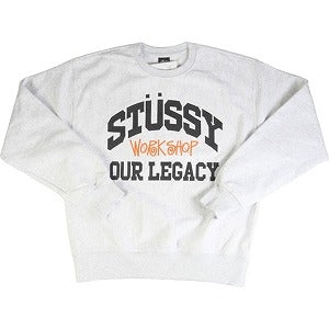 STUSSY ステューシー ×OUR LEGACY WORK SHOP 24SS COLLEGIATE CREW ASH HEATHERクルーネックスウェット 薄灰 Size 【L】 【新古品・未使用品】 20786230