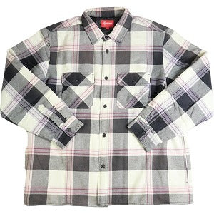 SUPREME シュプリーム 20AW Quilted Flannel Shirts White 長袖シャツ 白黒 Size 【L】 【中古品-非常に良い】 20788242
