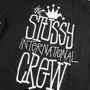 STUSSY ステューシー 24SS CROWN INTERNATIONAL TEE PIGMENT DYED Black Tシャツ 黒 Size 【L】 【新古品・未使用品】 20789367